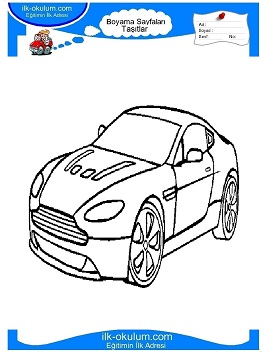 Çocuklar İçin Aston-Martin Boyama Sayfaları 
